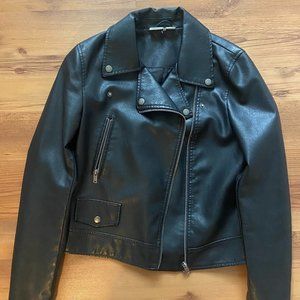 Black Leather Look Jacket M - Noisy May